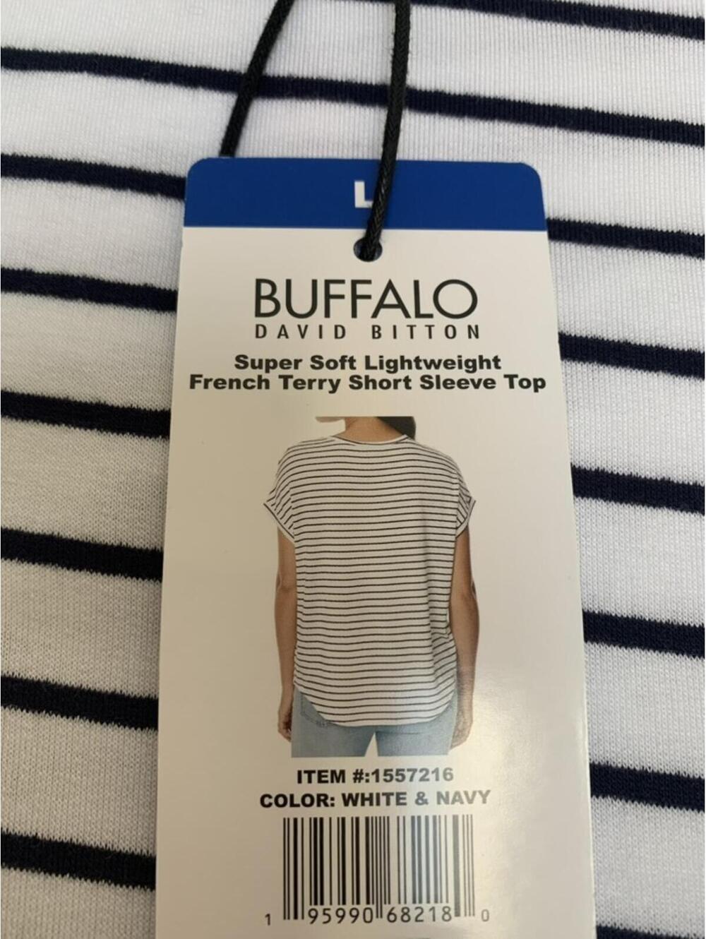 NWT Womans Size L Buffalo David Britton Striped T Shirt - Picture 6 of 6